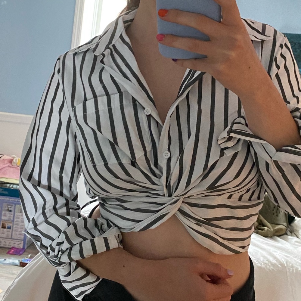 Pinstripe crop top